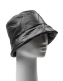 Black padded fabric Cloche Hat with lining by Bissoli