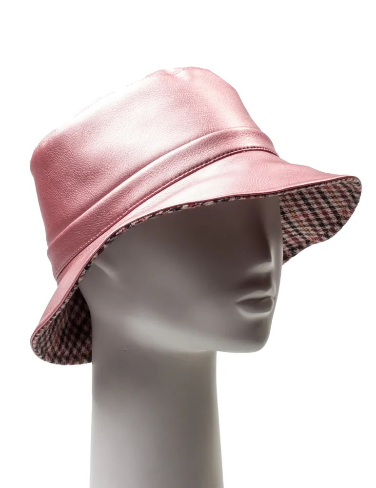 Bissoli Fashion Hats | Cappello cloche antipioggia in eco pelle rosa
