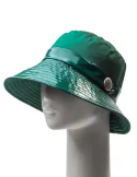 Green Rainproof Cloche Hat in Matte and Glossy Fabric