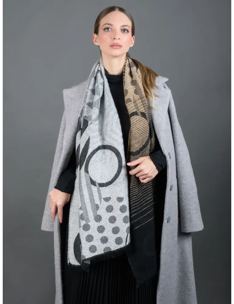 Bissoli sciarpe A/I 25-26 | Sciarpa stola pashmina disegno geometrico