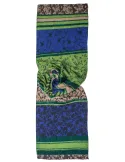 Sciarpa pashmina a fiori jacquard blu e verde by Bissoli