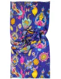 Sciarpa garzata in pura lana a fiori dis. cashmere | Nicki Colombo