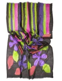 Bissoli Luxury Italian scarves | Green wool batik large pashmina scarf