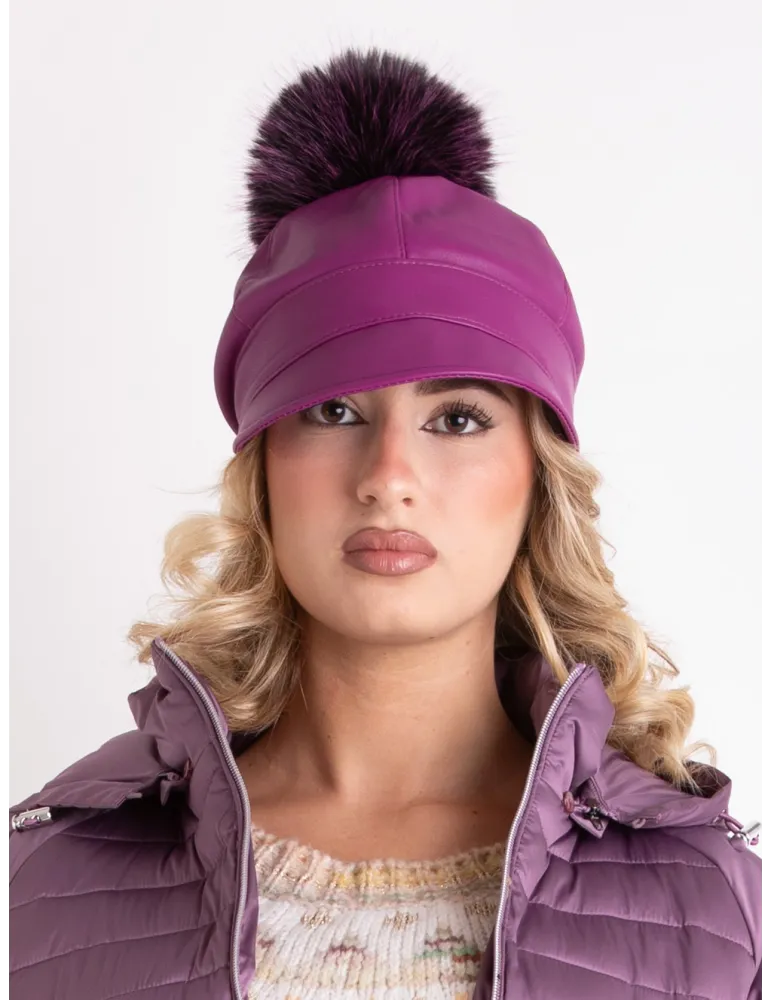 Complit Italian Hats | Waterproof Leather riding Cap – Purple