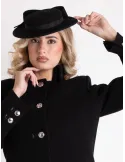 Complit | Cappello grande da cerimonia nero e fucsia con veletta