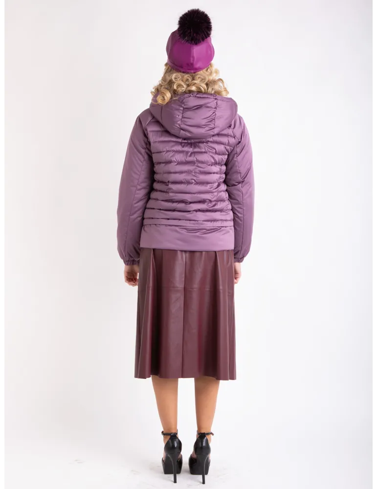 Plussize Silver Padded Coat with Fur Collar | Combine Warmth & Elegance