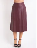 Gonna midi a trapezio in ecopelle bordeaux | Rubamori | Fino alla 52
