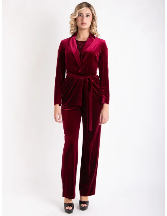 Tailleur elegante velluto bordeaux by Piero Moretti fino alla taglia 60 Tailleur elegante velluto bordeaux by Piero Moretti fino alla taglia 60