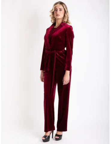 Piero Moretti burgundy velvet pant Suit for Ceremonies – Up to Size 60 2