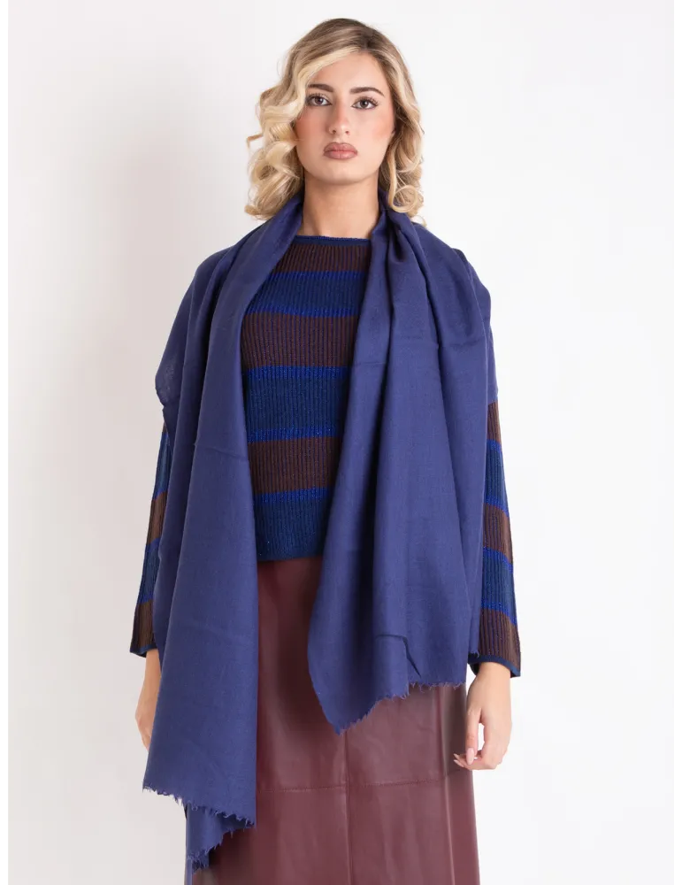Sciarpa stola pashmina viola in lana e seta by Bissoli
