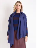 Purple wool and silk large pashmina scarf