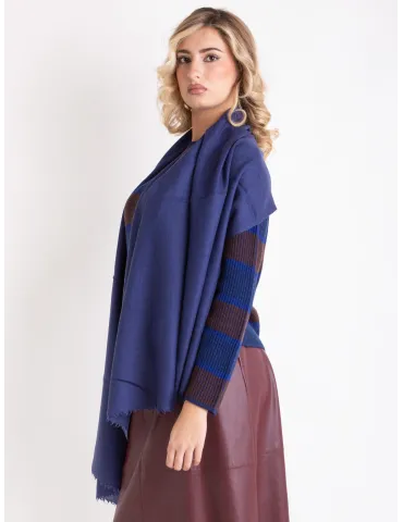 Sciarpa stola pashmina viola in lana e seta by Bissoli 2