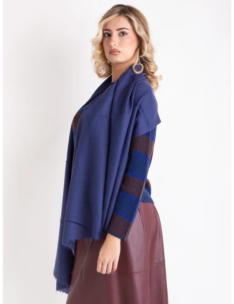 Sciarpa stola pashmina viola in lana e seta by Bissoli