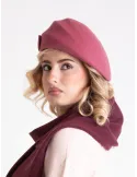 Antique rose felt flat cap with asymmetric brim by Complit