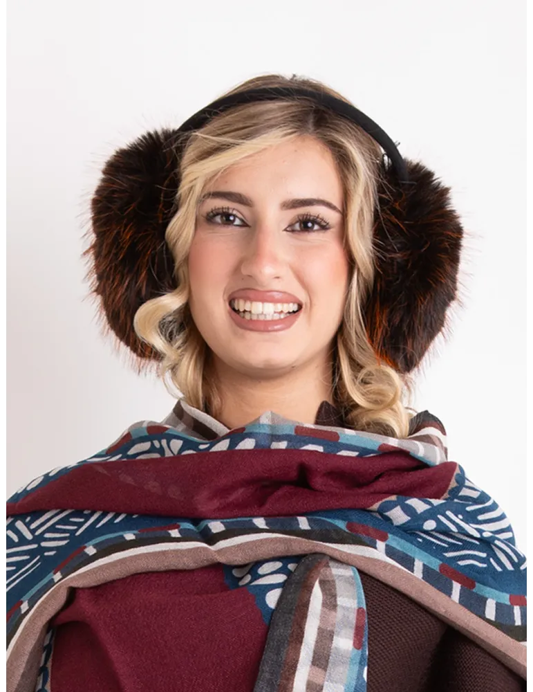 Cappelli donna Complit | Paraorecchie con pon-pon di pelliccia marrone