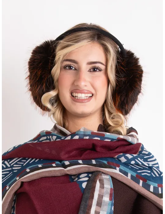 Cappelli donna Complit | Paraorecchie con pon-pon di pelliccia marrone