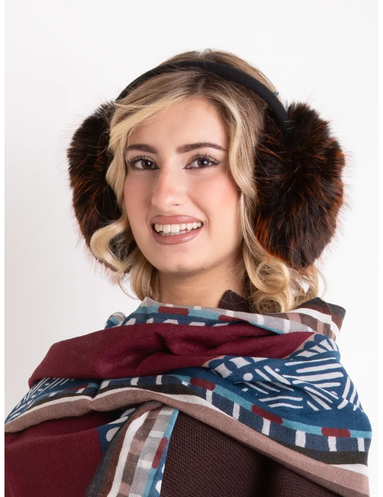 Cappelli donna Complit | Paraorecchie con pon-pon di pelliccia marrone