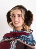 Cappelli donna Complit | Paraorecchie con pon-pon di pelliccia marrone