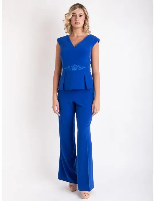 Sonia Pena 1240034 | Tailleur pantaloni verde da cerimonia tre pezzi