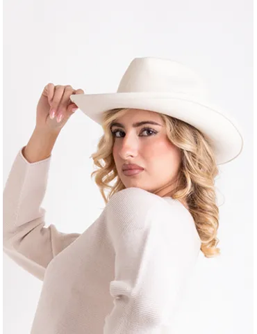 Complit Fashion Hats | Cappello Cowboy in feltro lana bianco unisex 2