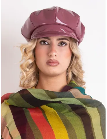 Complit Italian Hats | Waterproof Glossy Newsboy Hat Cap – Mauve Rose
