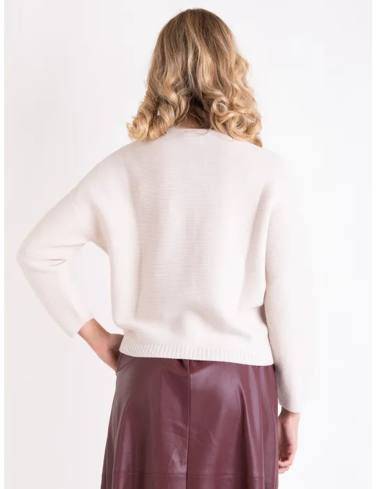 Volpato beige pure wool knitted short jacket