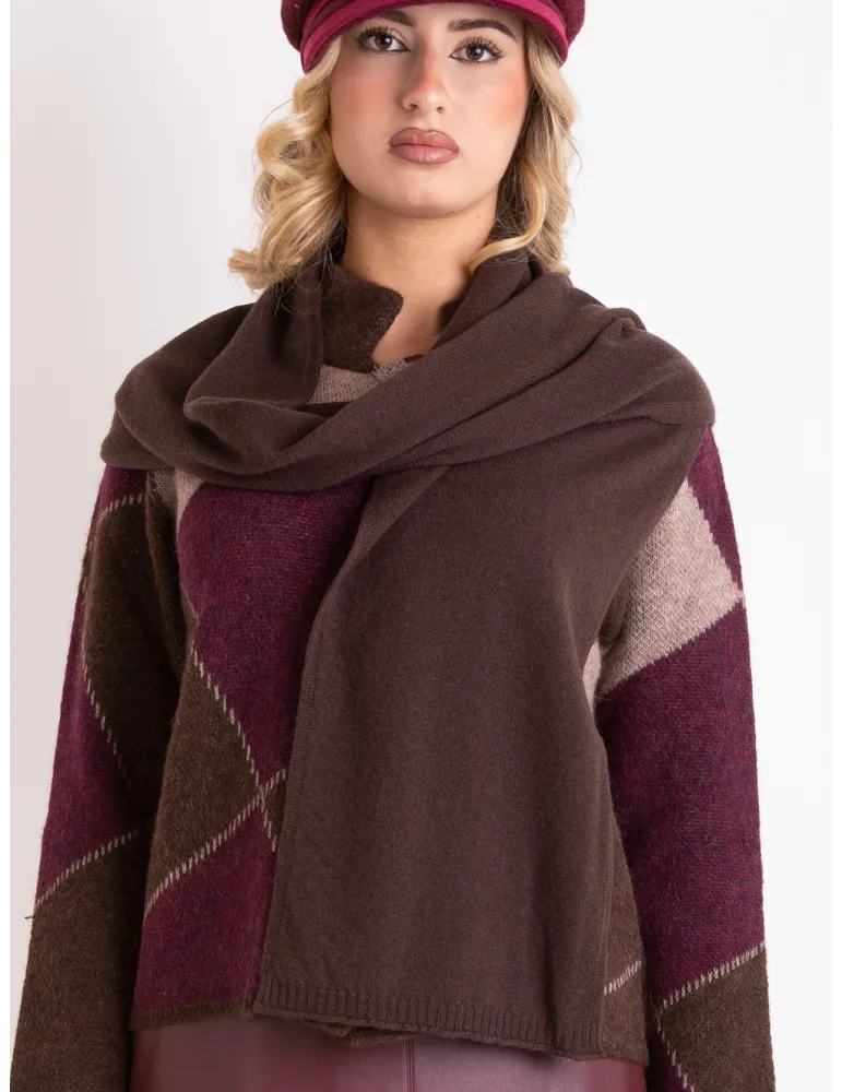 Luxurious chocolate brown scarf in finest merino and cashmere wool