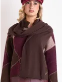 Luxurious Chocolate Brown Merino & Cashmere Knitted Scarf