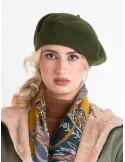 Military green wool beret by Complit