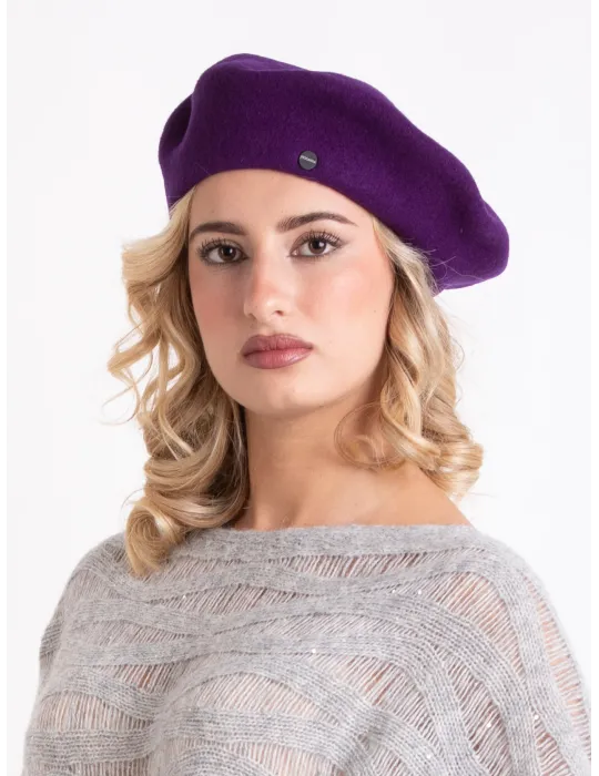 Purple wool beret by Complit