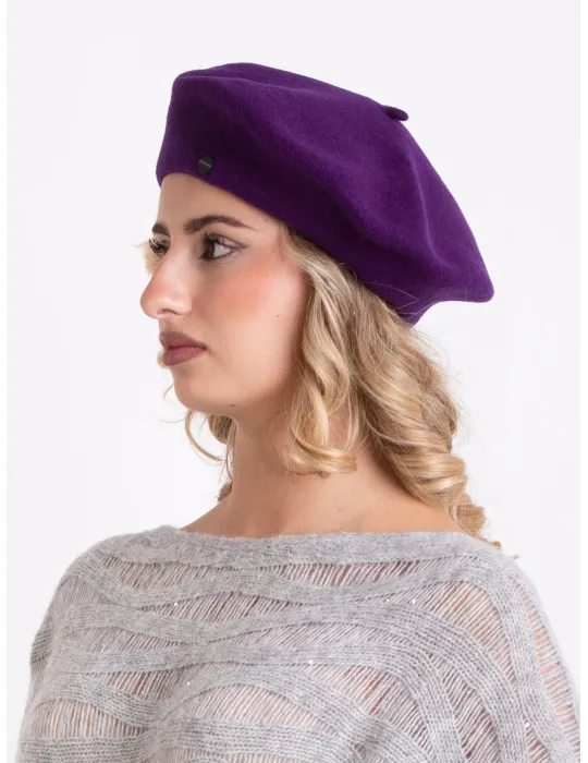 Purple wool beret by Complit