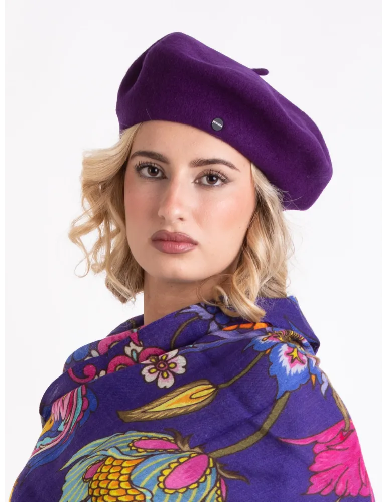Purple wool beret by Complit