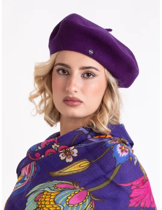 Purple wool beret by Complit