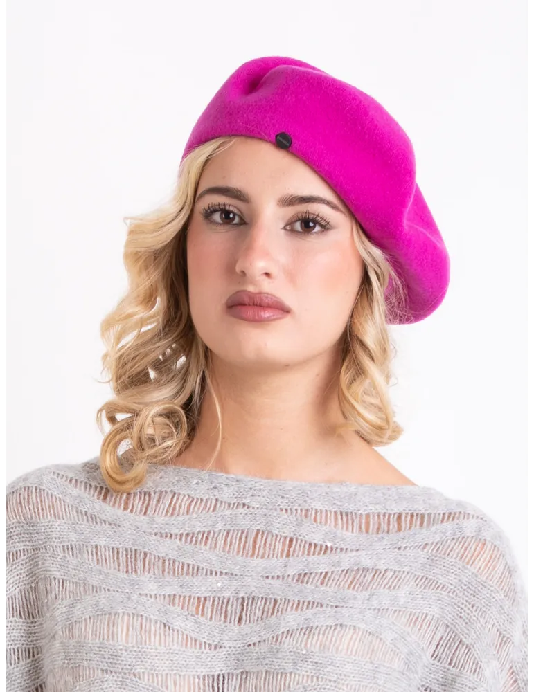 Fuchsia wool beret by Complit
