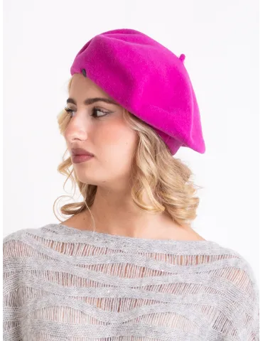 Fuchsia wool beret by Complit 2