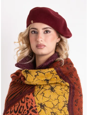 bordeaux wool beret by Complit