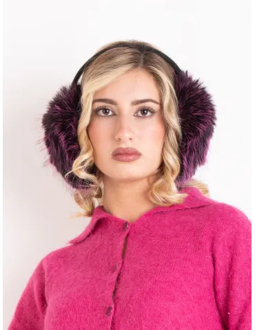 Cappelli donna Complit | Paraorecchie con pon-pon di pelliccia viola 2