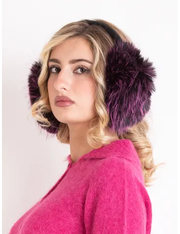 Cappelli donna Complit | Paraorecchie con pon-pon di pelliccia viola