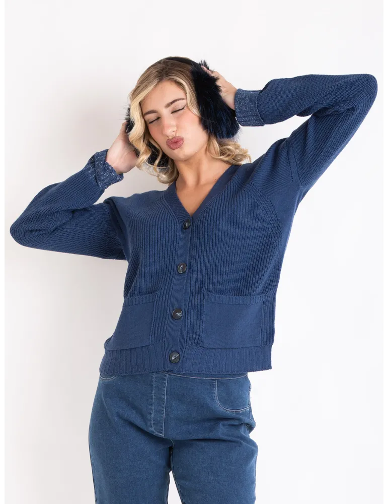 Blue Faux Fur Earmuffs by Complit