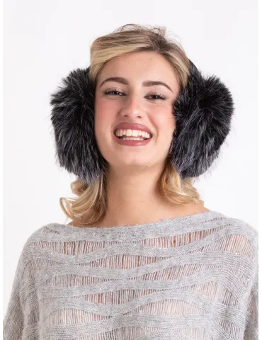 Black Faux Fur Earmuffs by Complit