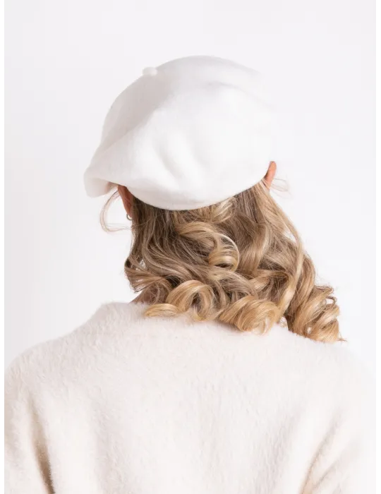 Milky white wool beret by Complit
