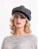 Complit Chanel-Style Lurex newsboy cap with Velvet band
