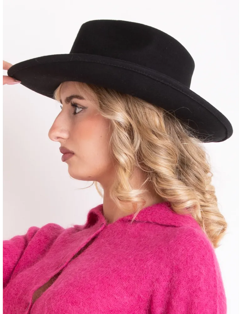 Complit Fashion Hats | Cappello Cowboy in feltro di lana nero unisex