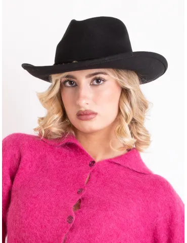 Complit Fashion Hats | Cappello Cowboy in feltro di lana nero unisex