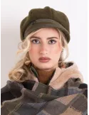 Complit military green wool newsboy hat cap