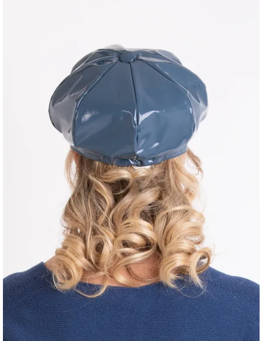 Complit Blue Waterproof Glossy Newsboy Cap