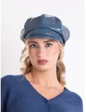Complit Blue Waterproof Glossy Newsboy Cap