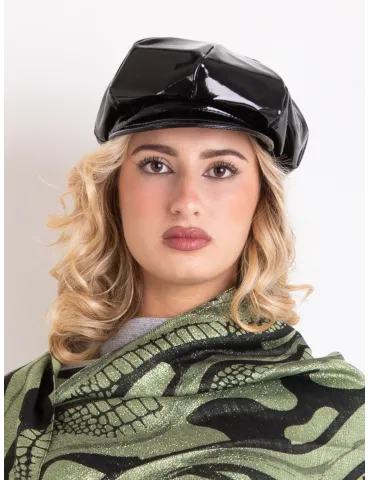 Cappelli donna Complit | Berrettone antipioggia in vernice nero 2