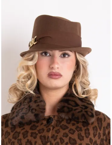Elegant brown high-crown felt hat | Complit Italian Elegance 2