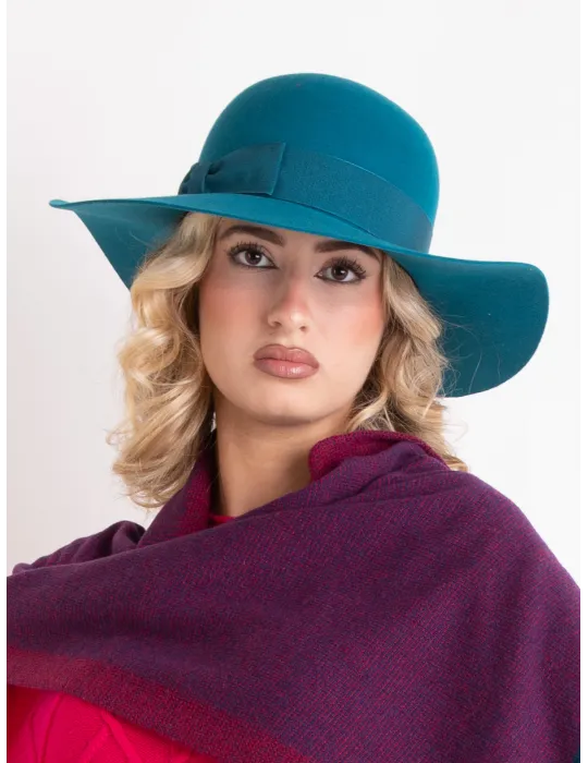 Complit Fashion Hats | Cappello elegante blu petrolio a falda larga